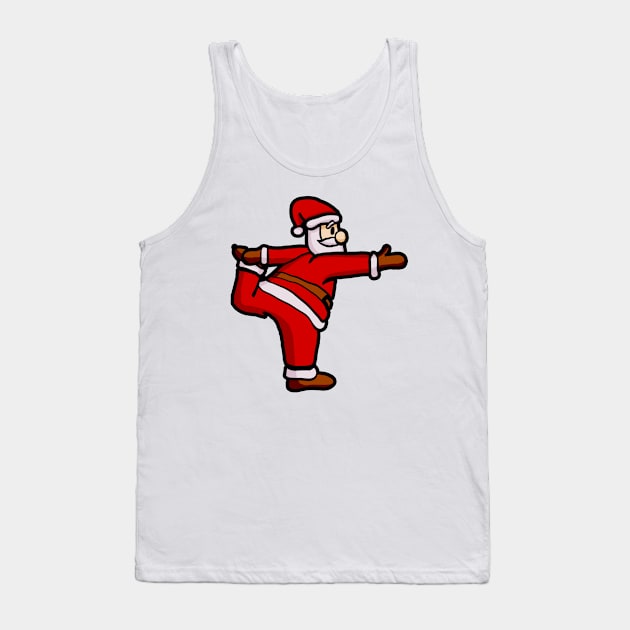 Santa Doing Yoga Christmas Matching Tank Top by KsuAnn